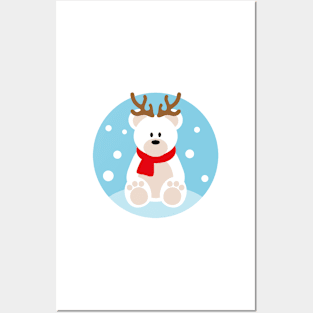 Cute Christmas Teddy Bear Posters and Art